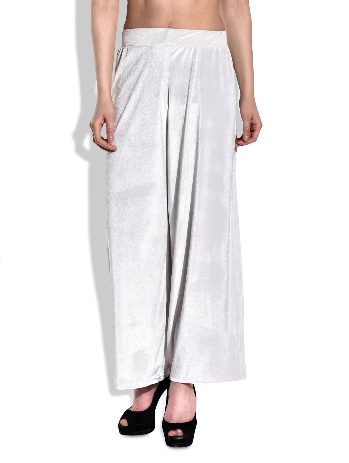 white color velvet  palazzo