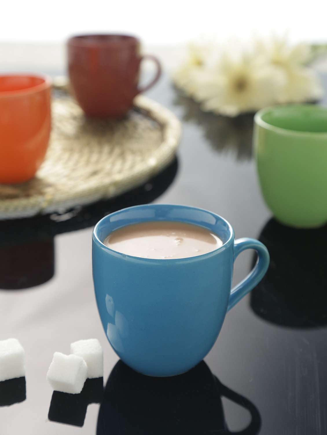 multi color ceramic cups (set of 4)