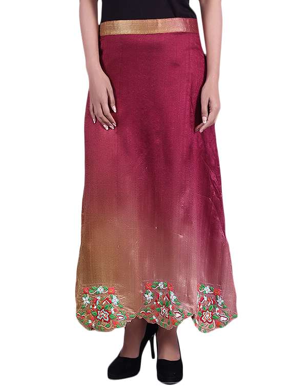 maroon silk skirts