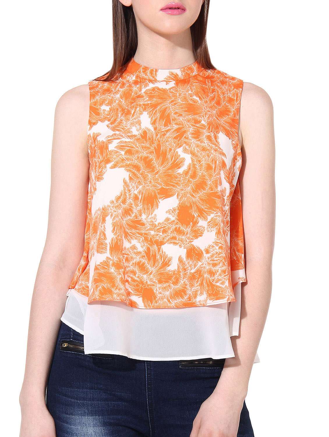 orange polyester top
