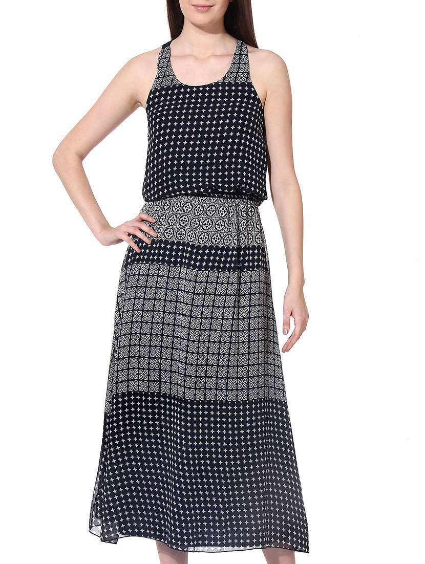 blue polyester dress
