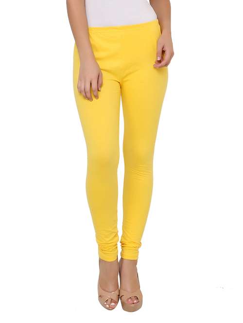 yellow cotton, lycra legging - 9998719 - Standard Image - 0