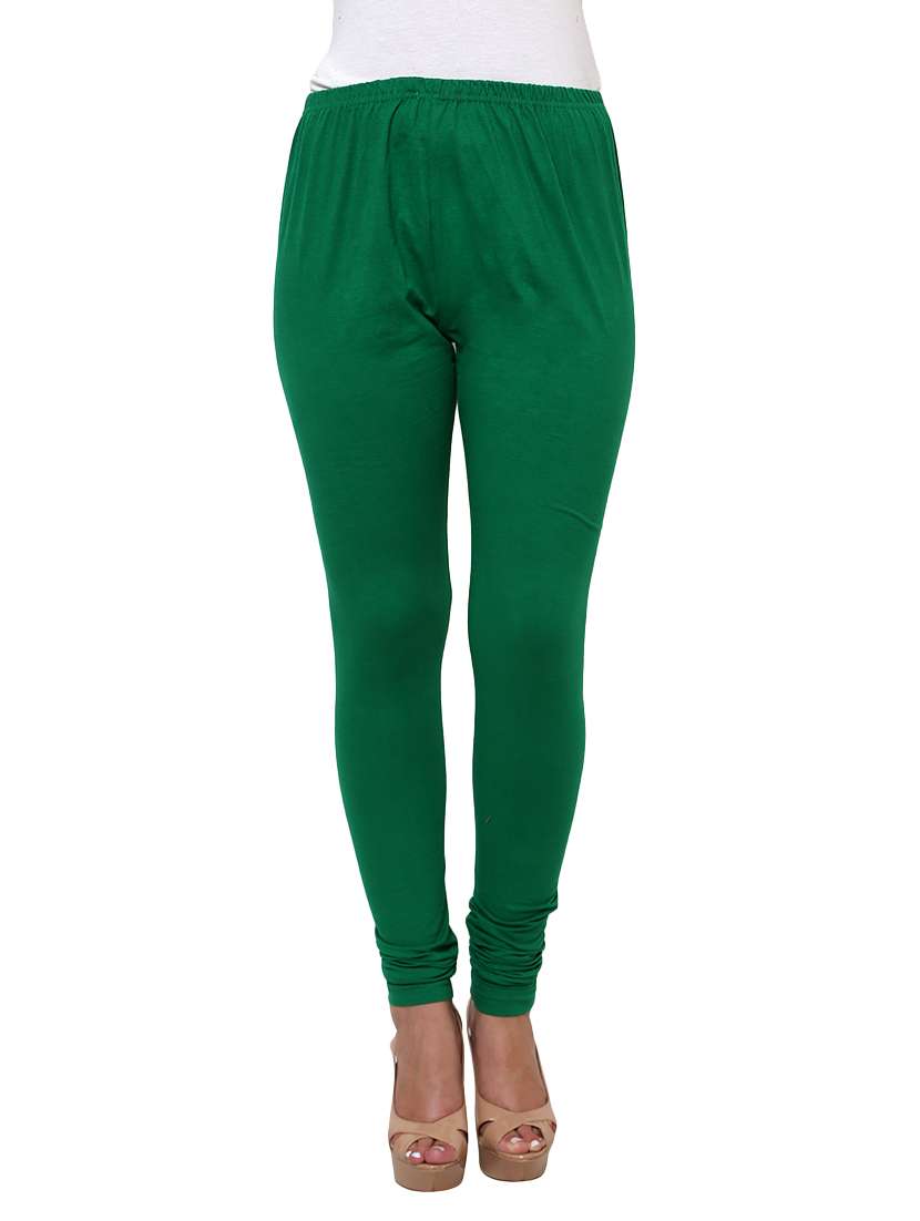 green cotton, lycra legging